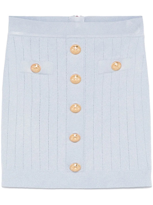 Coin-Buttons Detailed Mini Skirt