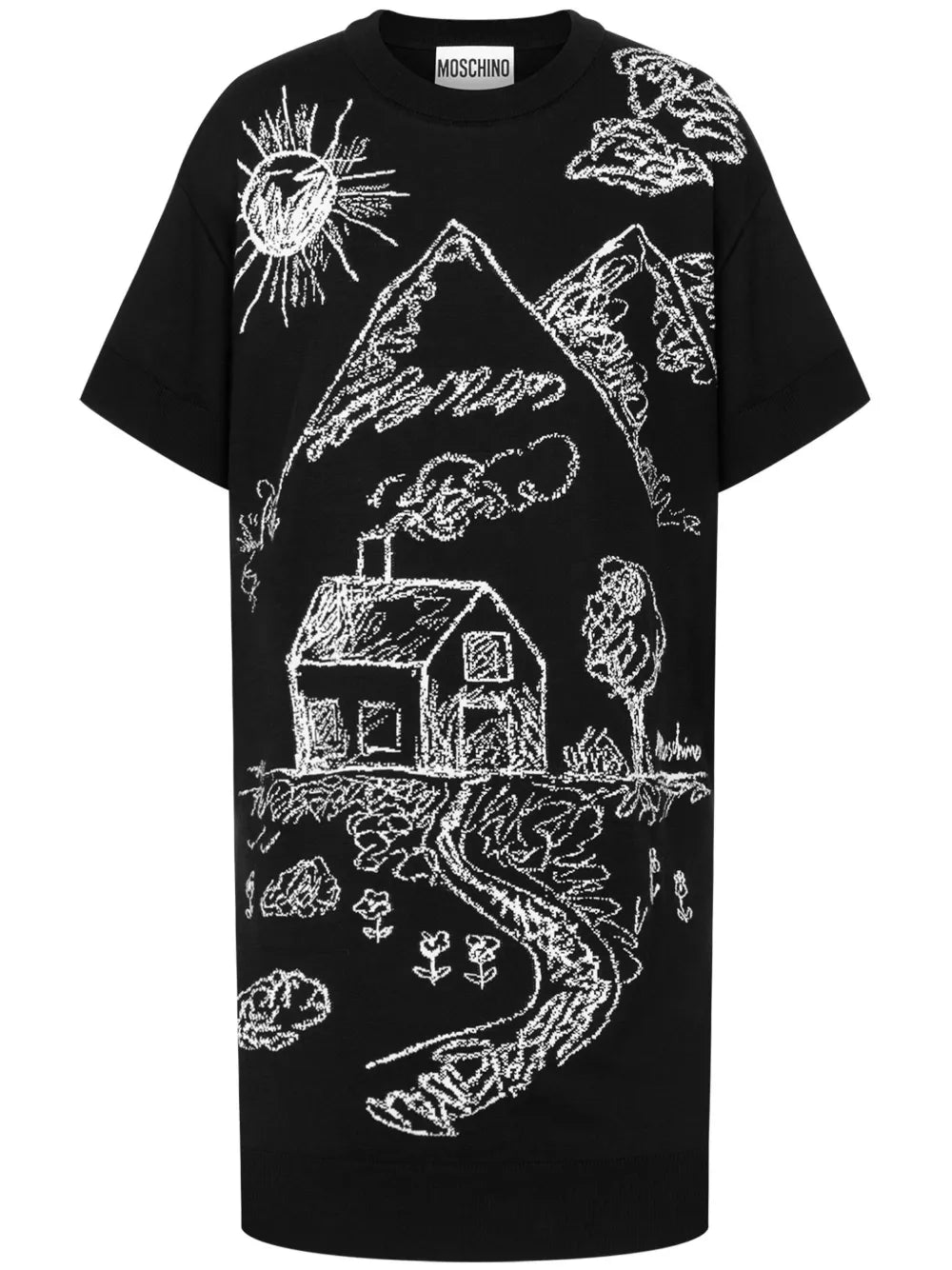 Chalk-Print T-Shirt Dress