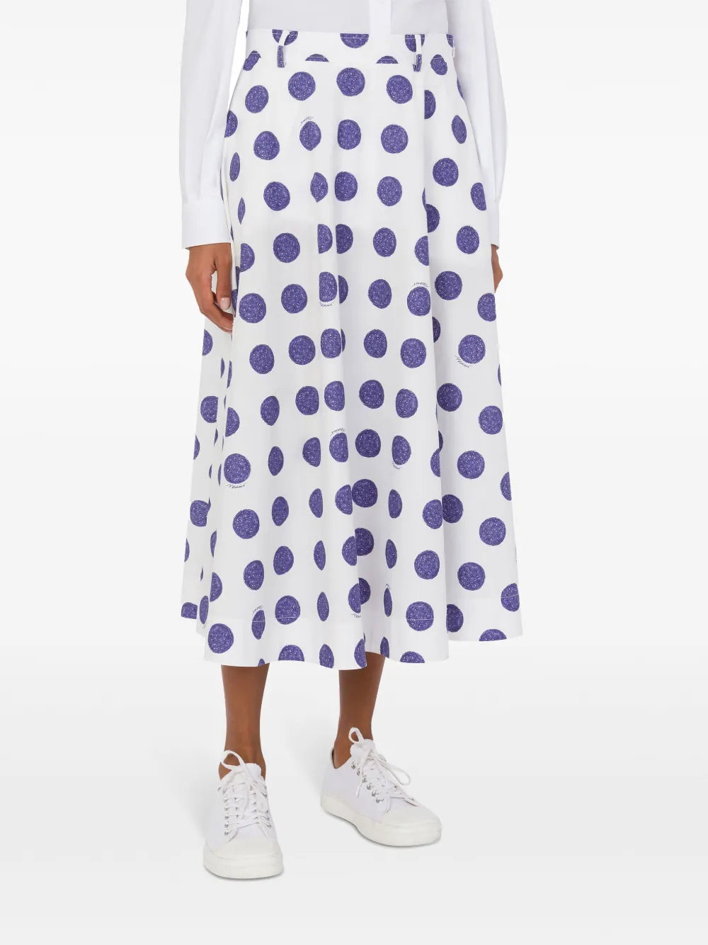 Polka-Dot Midi Skirt