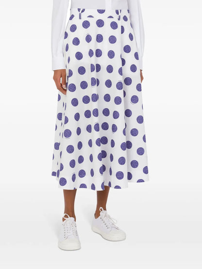 Polka-Dot Midi Skirt
