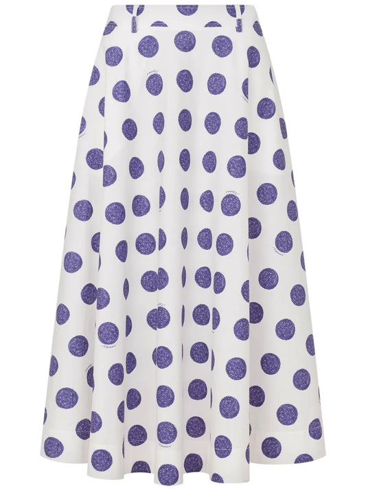 Polka-Dot Midi Skirt