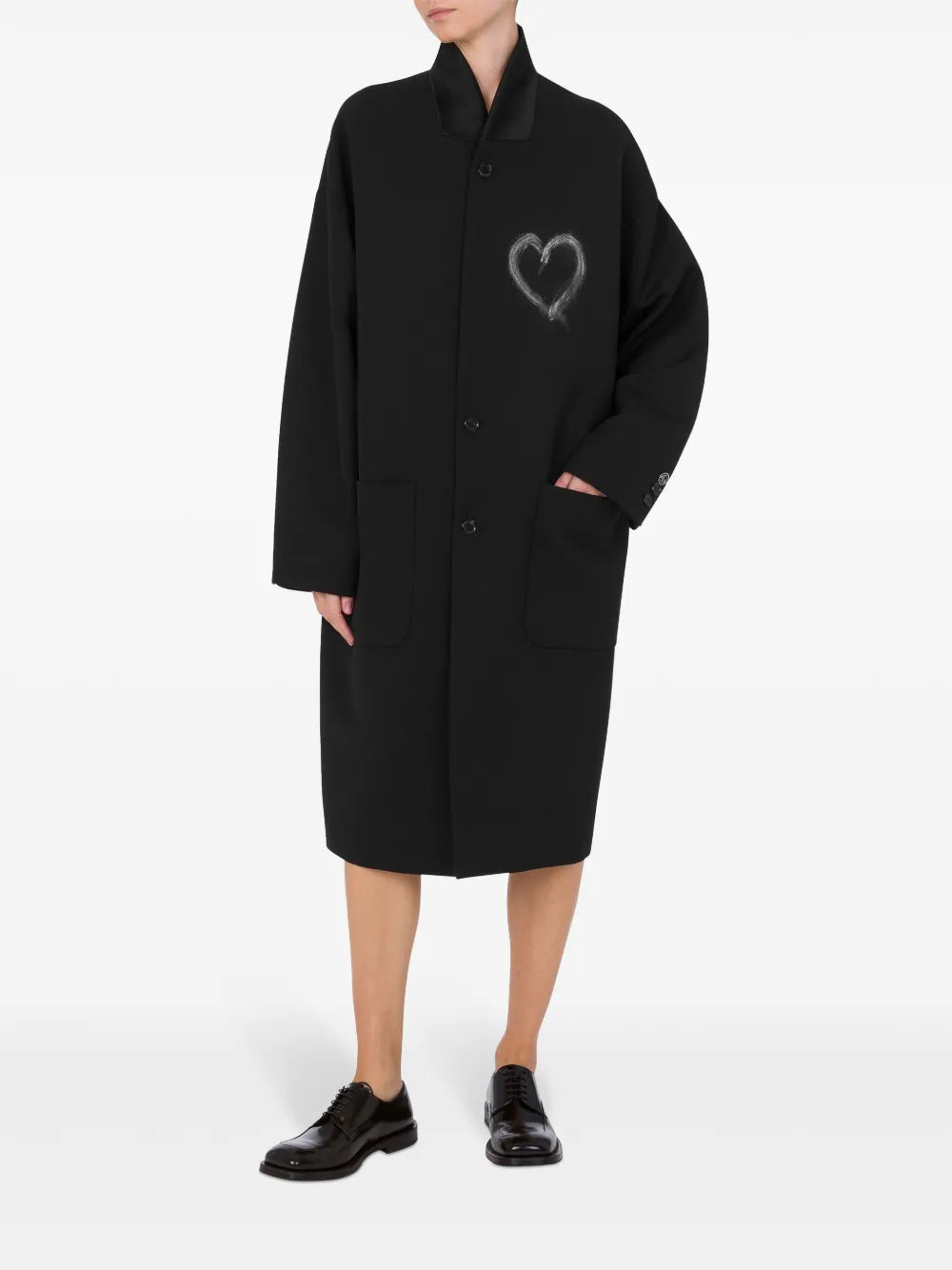 Contrasting Collar Coat