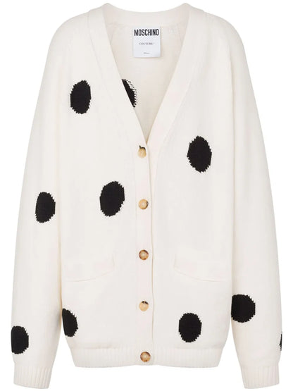 Polka Dot-Print Cardigan