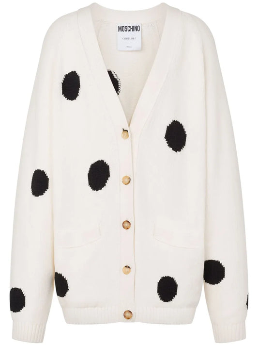 Polka Dot-Print Cardigan