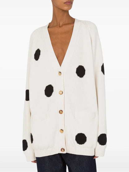 Polka Dot-Print Cardigan