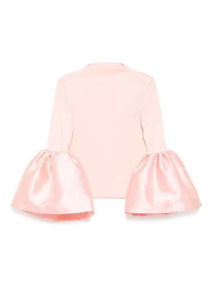 Turtle-Neck Puff-Sleeved Top