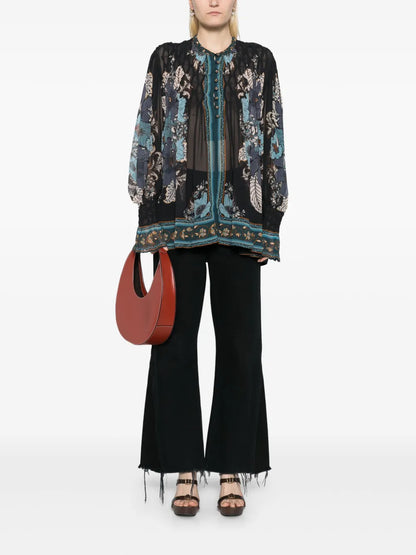 Blossom Tapestry Smocked Blouse