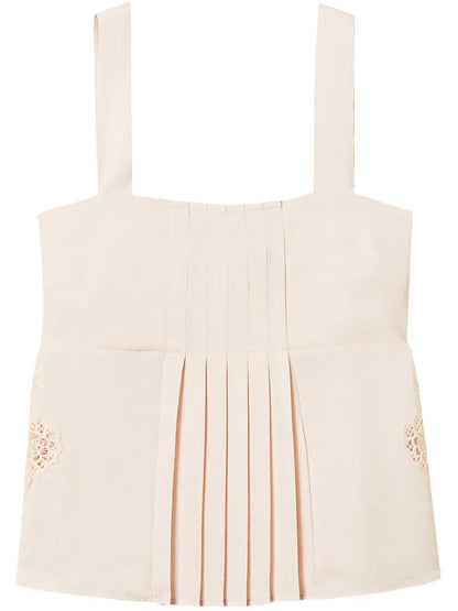 Embroidered Twill Top