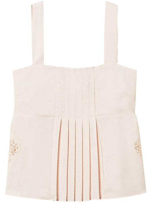 Embroidered Twill Top