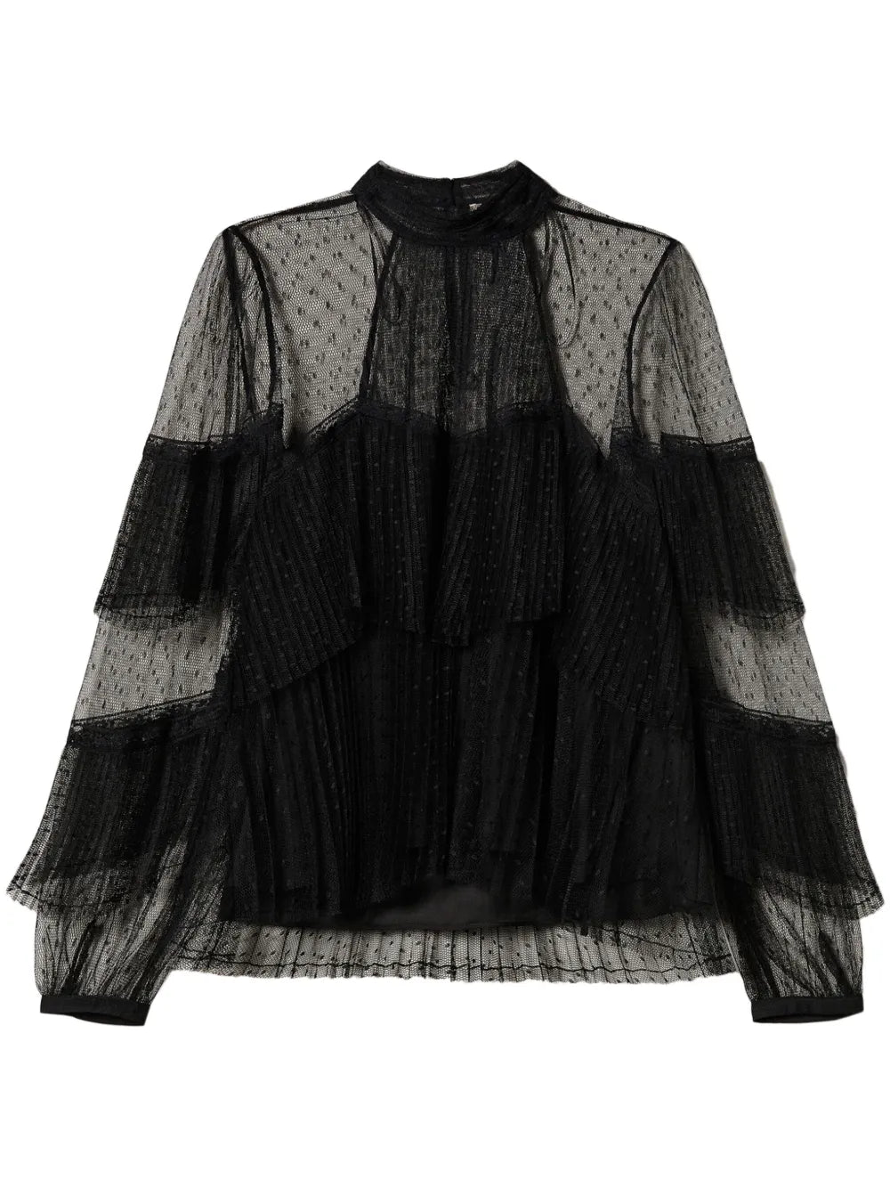 Ruffled Tulle Blouse