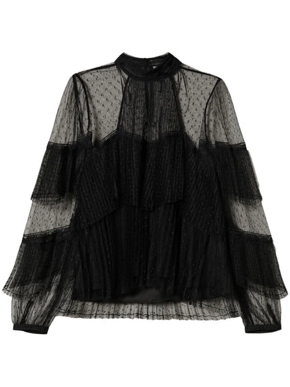 Ruffled Tulle Blouse