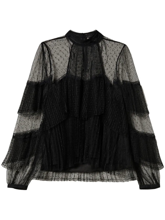 Ruffled Tulle Blouse