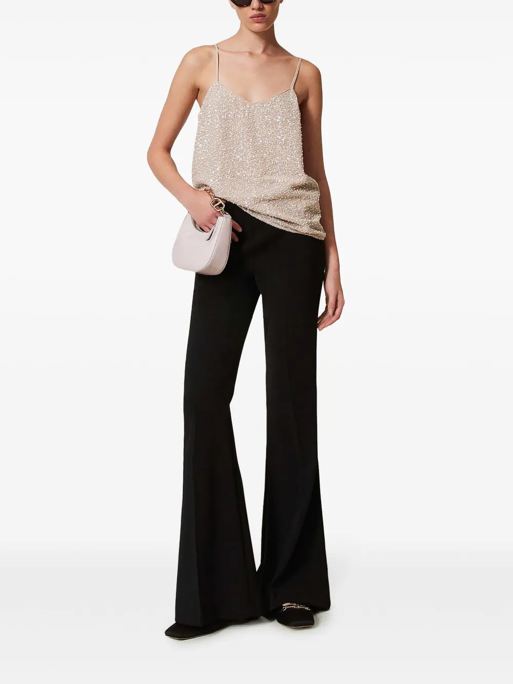 Crêpe Flared Trousers