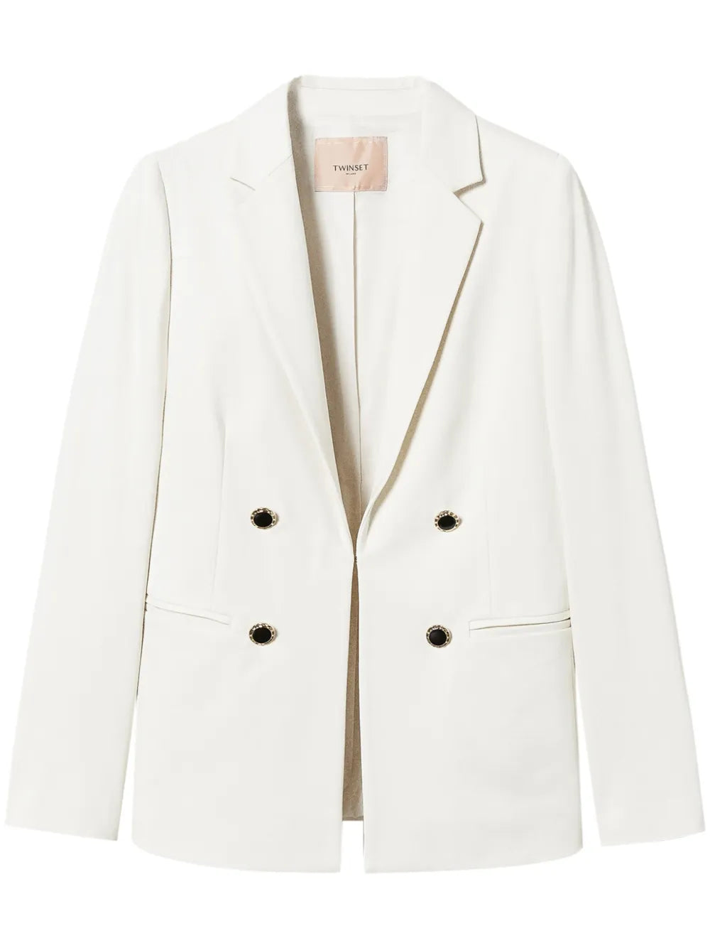 Jewelled-Buttons Double-Breasted Blazer