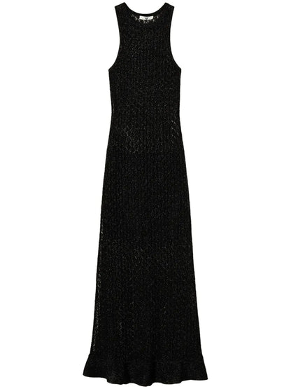 Lurex Pointelle-Knit Dress