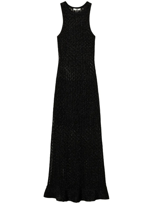 Lurex Pointelle-Knit Dress