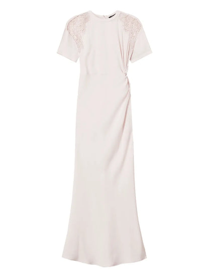 Embroidered Twill Dress