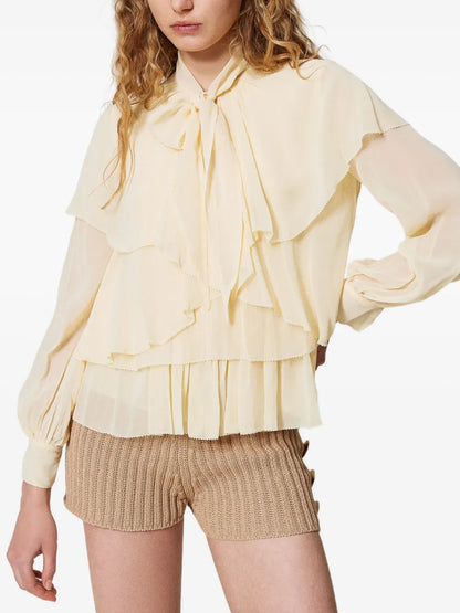 Flounce-Design Blouse