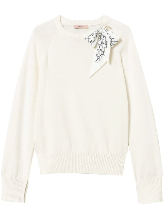 Scarf-Detail Jumper