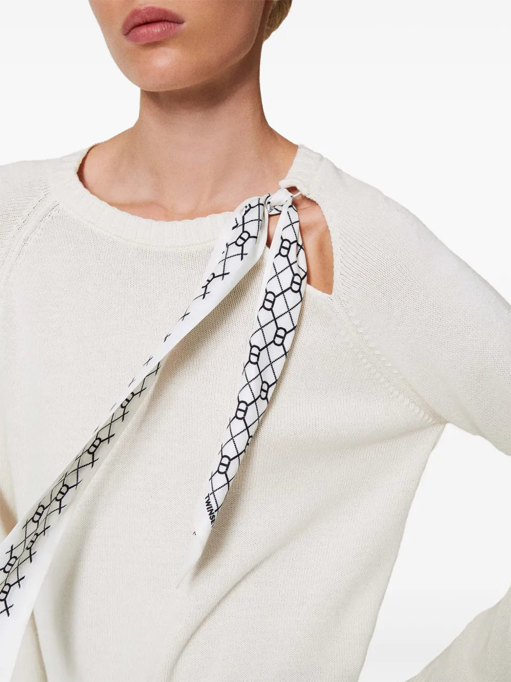 Scarf-Detail Jumper