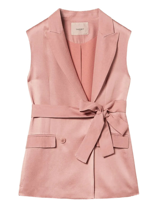 Satin Belted Blazer