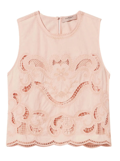 Broderie-Anglaise Sleeveless Top