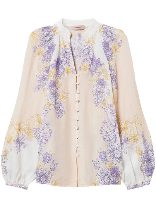 Floral-Print Blouse