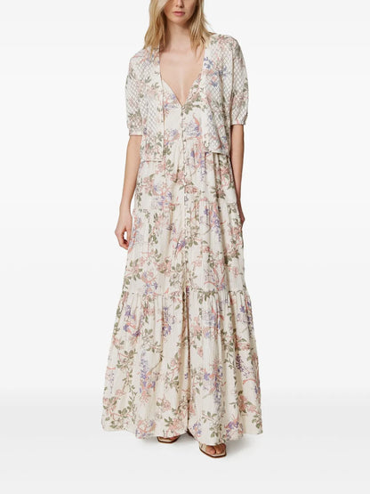 Floral-Jacquard Cardigan
