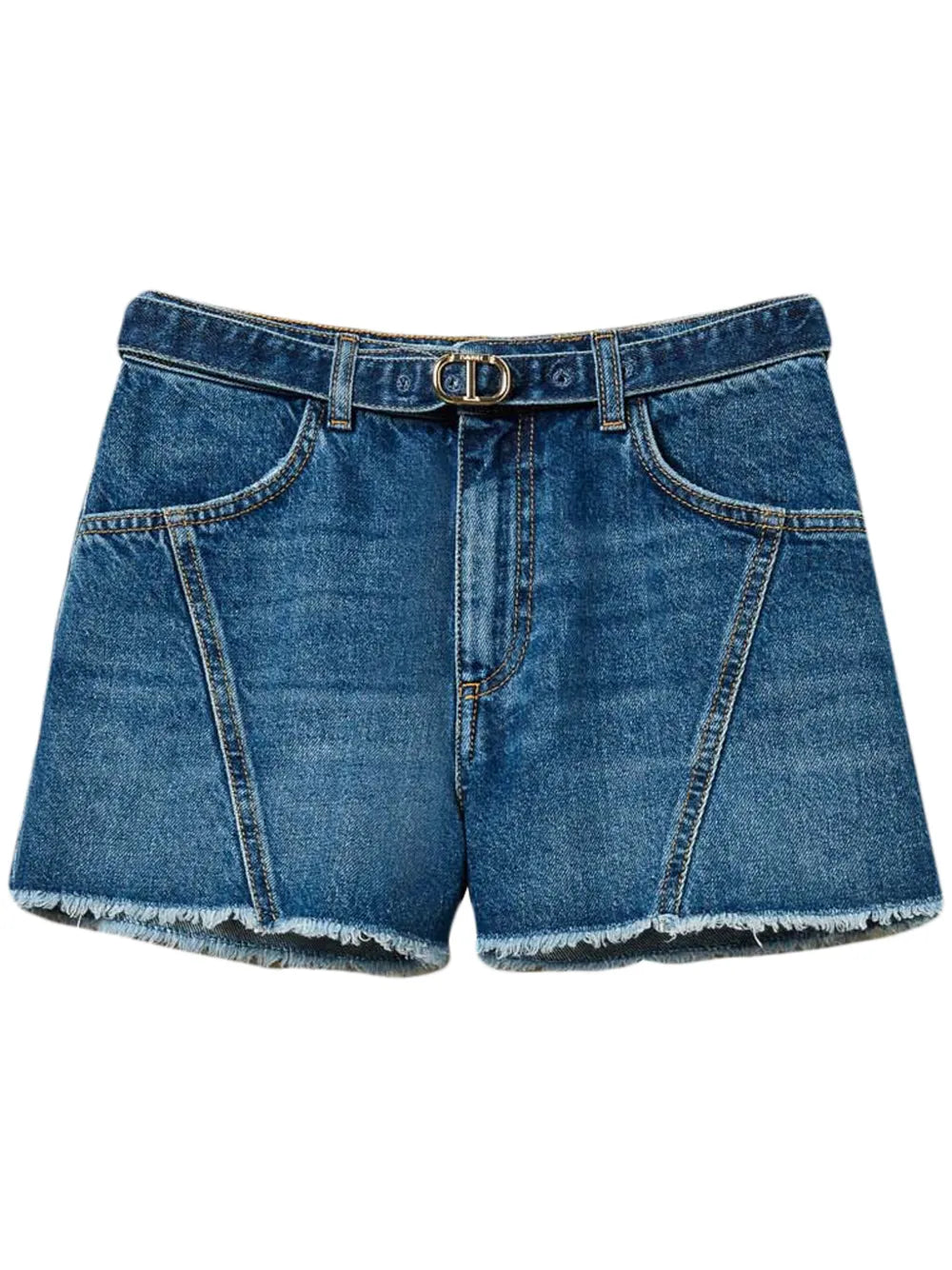 Oval T Belted Denim Shorts