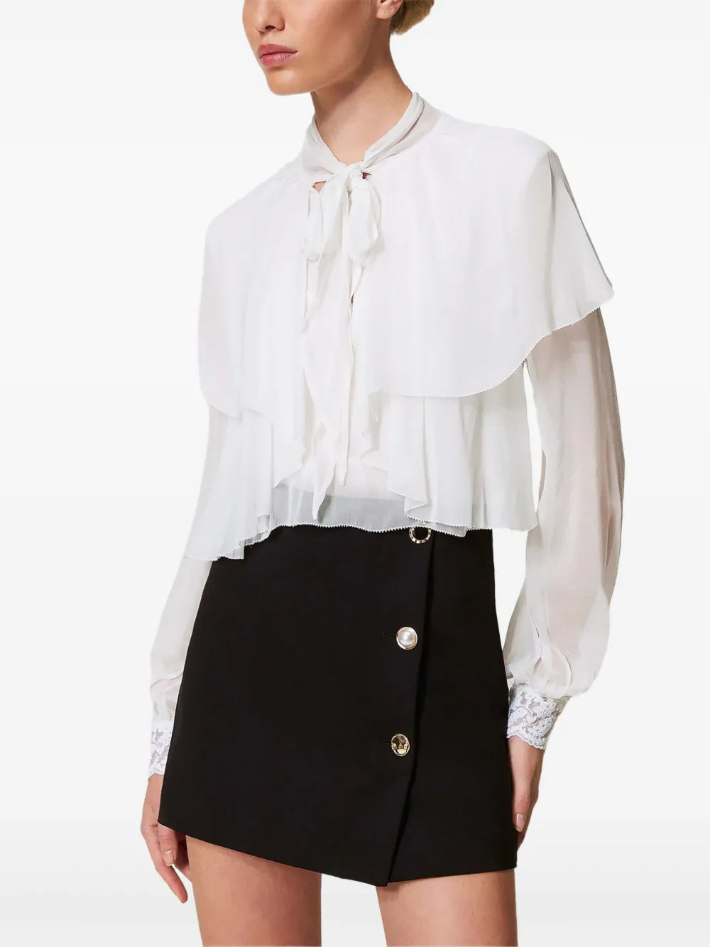 Button-Detail Mini Dress