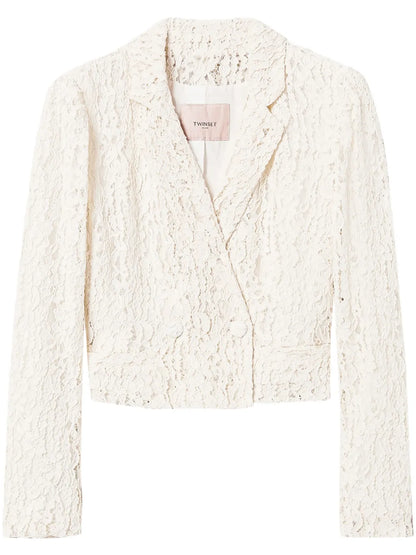 Lace-Panel Blazer