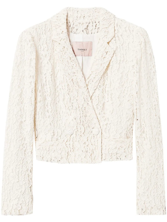 Lace-Panel Blazer