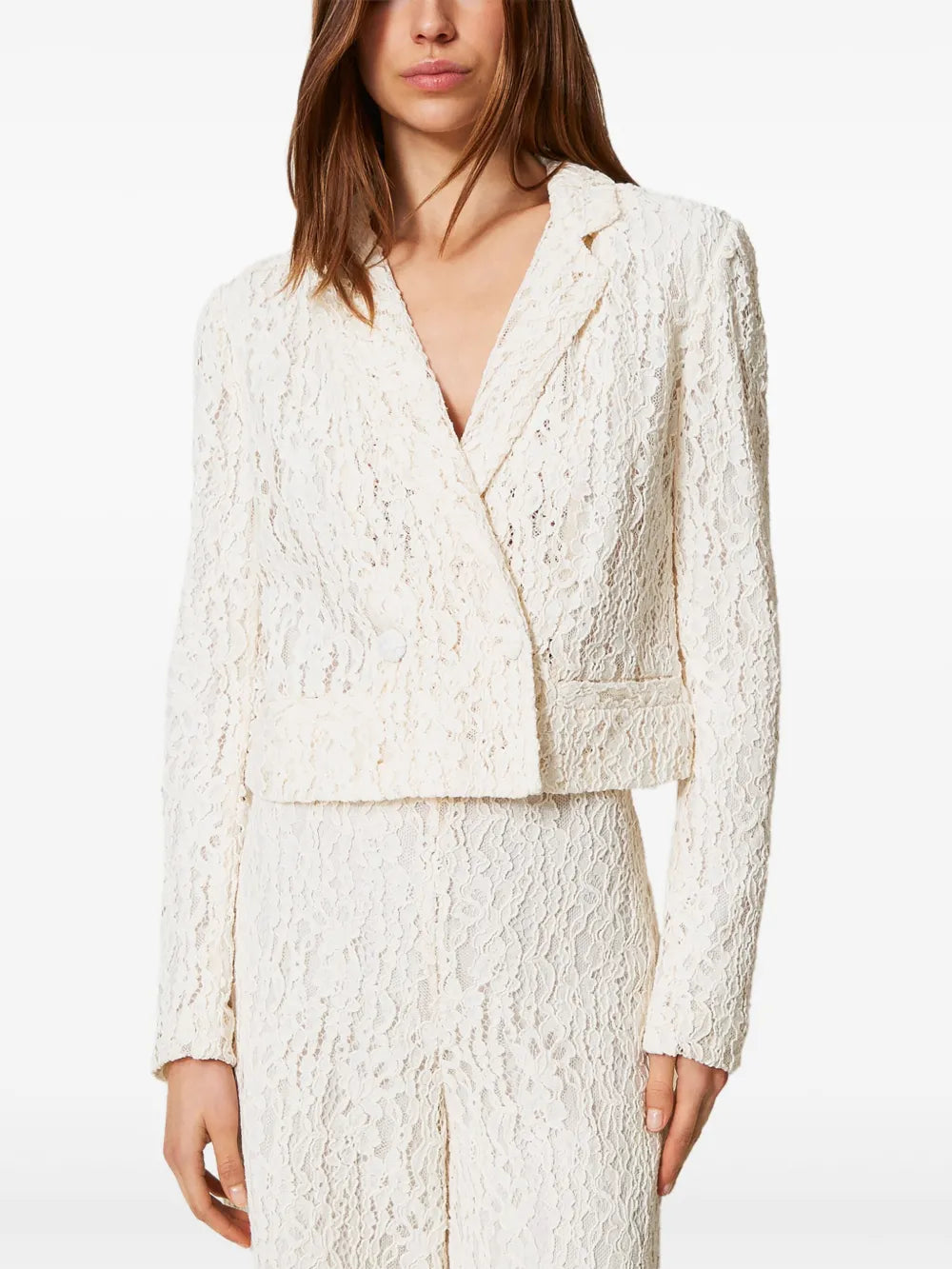 Lace-Panel Blazer