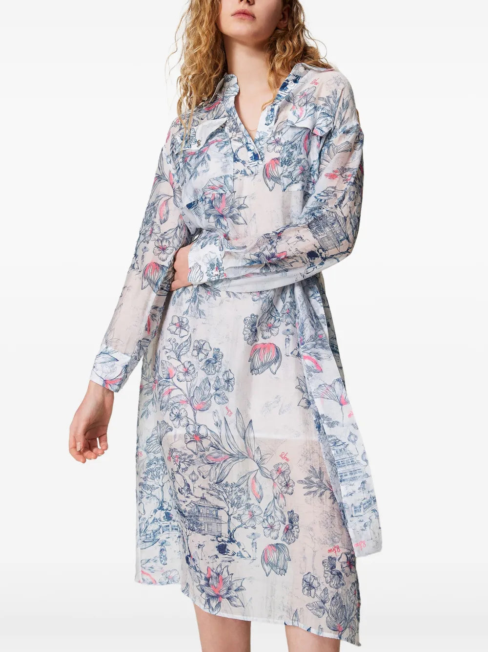 Floral-Print Shirt Dress