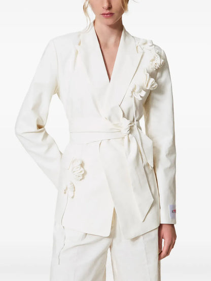 Floral-Appliqué Jacket