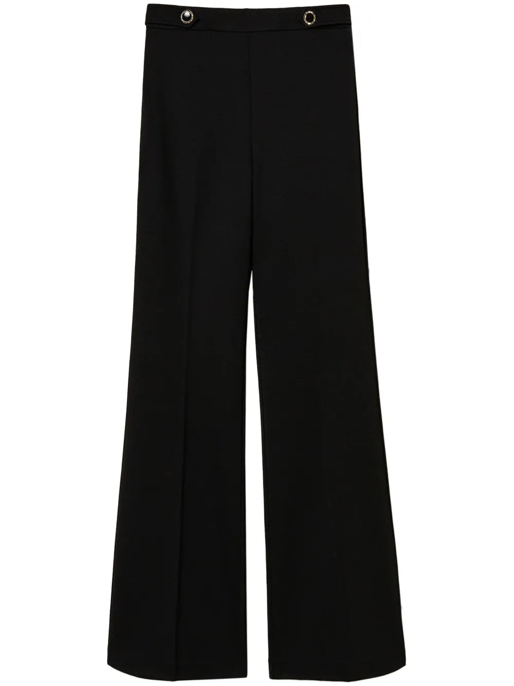 Jewel-Buttons Palazzo Pants