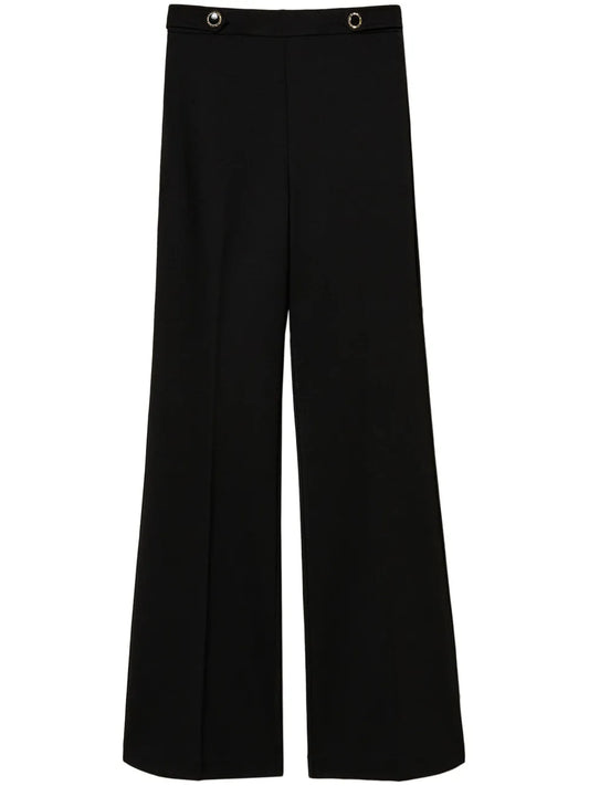 Jewel-Buttons Palazzo Pants