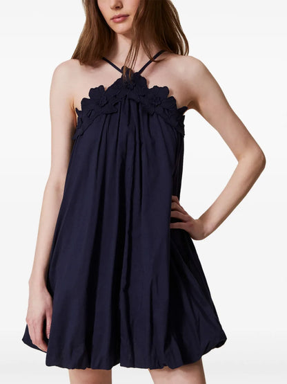 Floral-Appliqué Dress