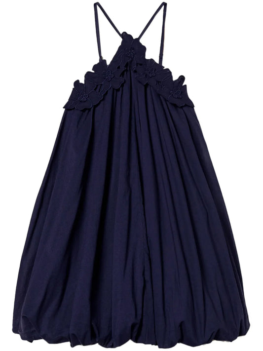 Floral-Appliqué Dress