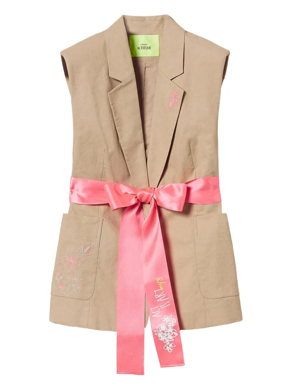 Belted Sleeveless Blazer