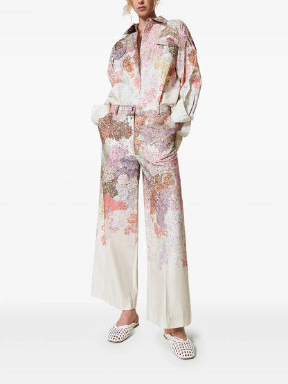 Floral-Print Trousers