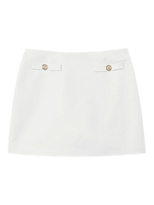 Linen-Blend Skirt