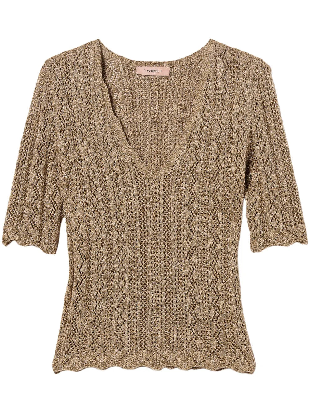 Pointelle-Knit Top