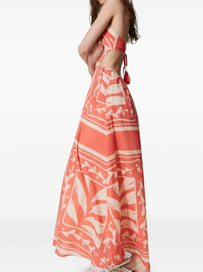 Printed Halterneck Maxi Dress