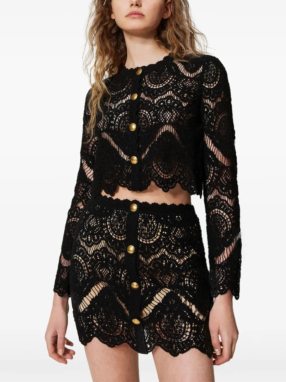 Crochet-Knit Jacket