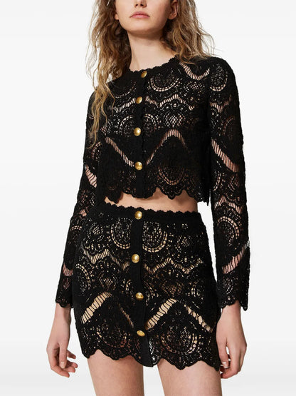 Crochet-Knit Jacket