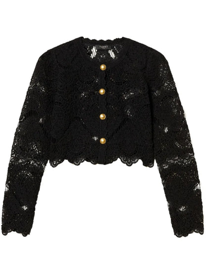 Crochet-Knit Jacket