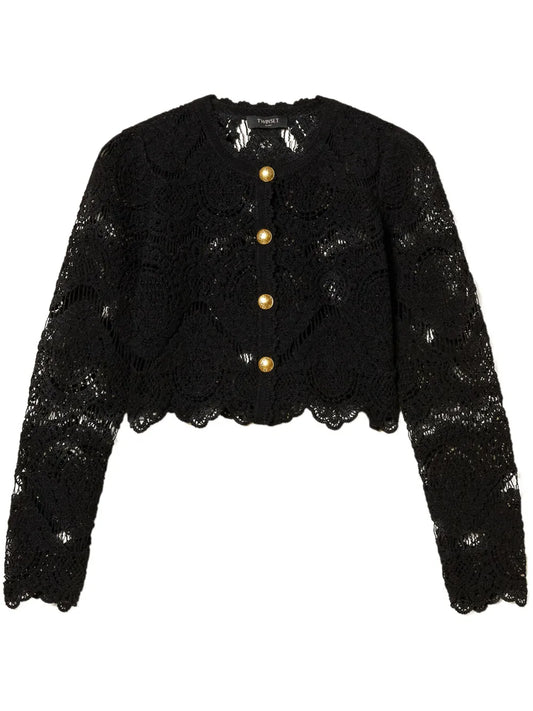 Crochet-Knit Jacket