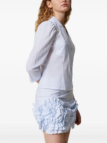 Pinstriped Button-Up Shirt