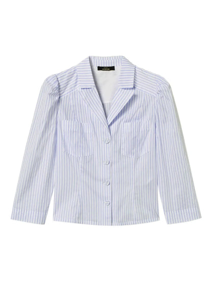 Pinstriped Button-Up Shirt